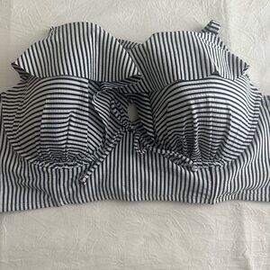 Cacique Swimwear Blue & White Top